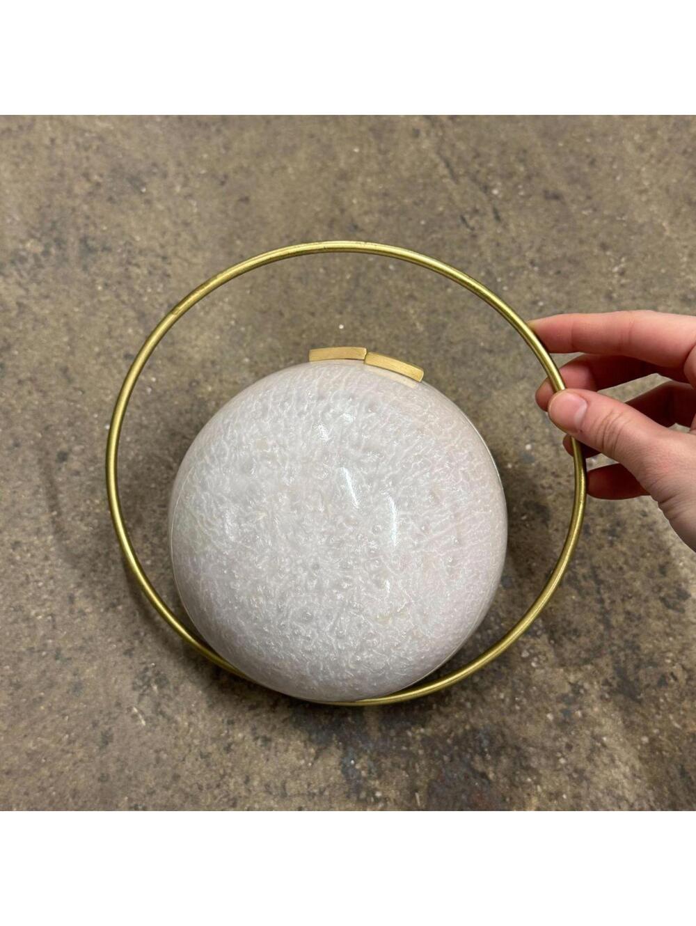 Auvré Daylight Orb Evening Clutch in Pearl White